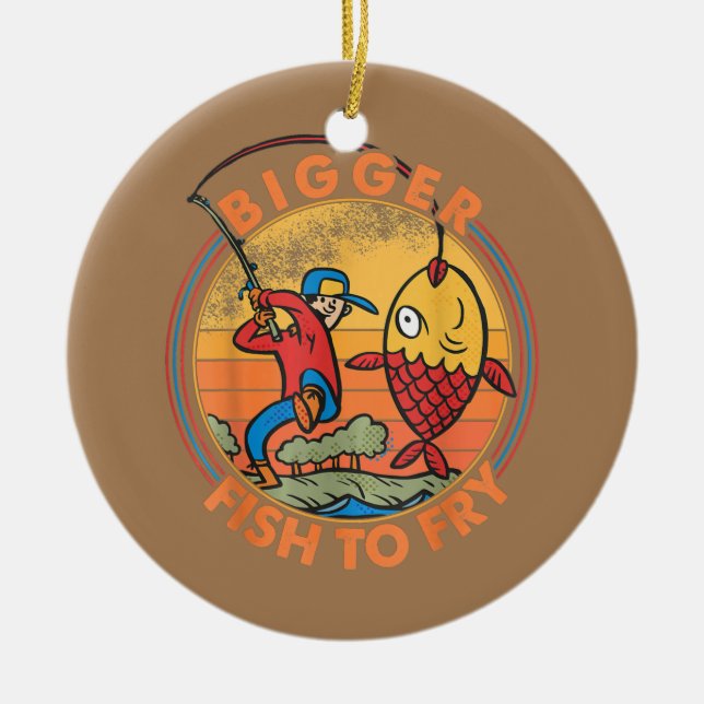 Größerer Fisch zum Fischen von Fischern Funny Keramik Ornament (Vorne)