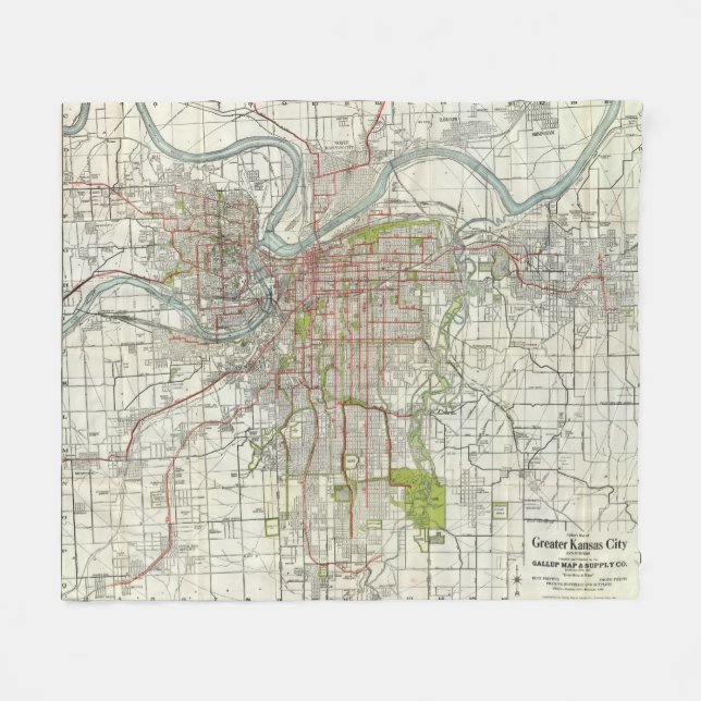 Größeres Kansas City Fleecedecke (Vorderseite (Horizontal))