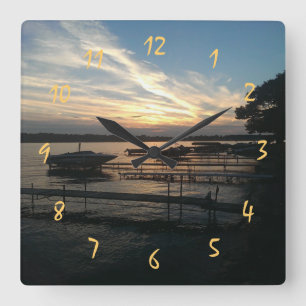 GRÖSSERES SUNSET QUADRATISCHE WANDUHR