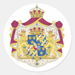 Größeres Wappen Schwedens Runder Aufkleber