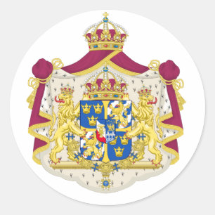 Größeres Wappen Schwedens Runder Aufkleber