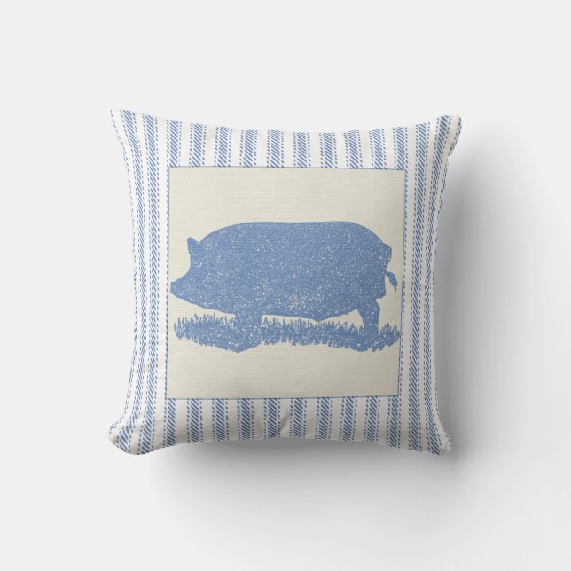 Großes altes Schwein mit dem Ticken Kissen (Vorderseite)