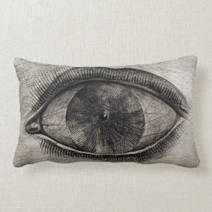 GROSSES AUGE schwarzes u. weißes grafisches Lendenkissen