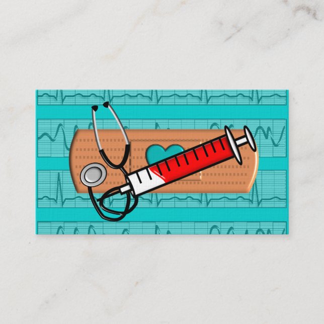 Großes Bandaid Blau II der medizinischen Visitenkarte (Vorderseite)