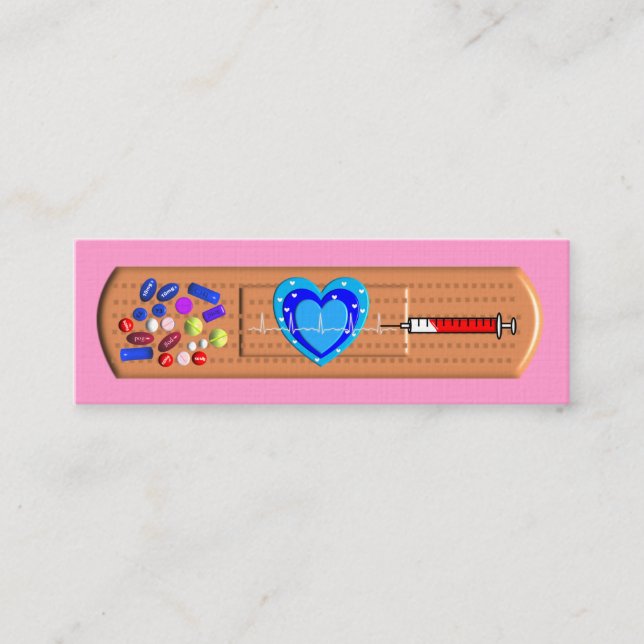 Großes Bandaid Rosa der medizinischen Mini Visitenkarte (Vorderseite)