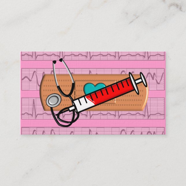 Großes Bandaid Rosa II der medizinischen Visitenkarte (Vorderseite)