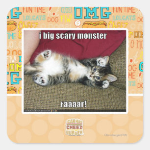 Großes beängstigendes Monster I Quadratischer Aufkleber
