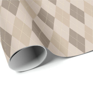 Großes Beige-Töne-Argyle-Geschenkpapier Geschenkpapier