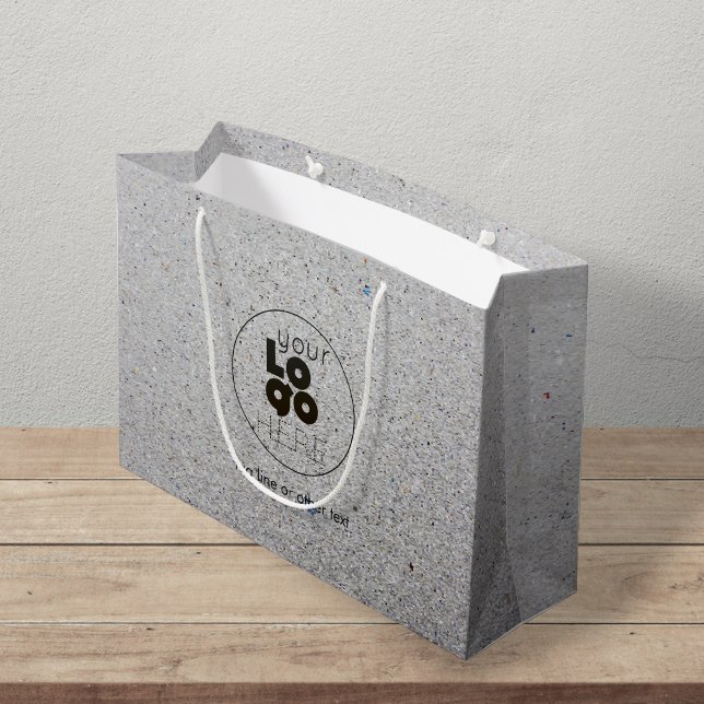 Großes, benutzerdefiniertes Logo Gerecycelt, graue Große Geschenktüte (Von Creator hochgeladen)