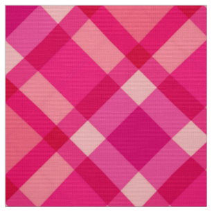 Großes Bias Kariert, Fuchsia Pink und Kornrot Stoff