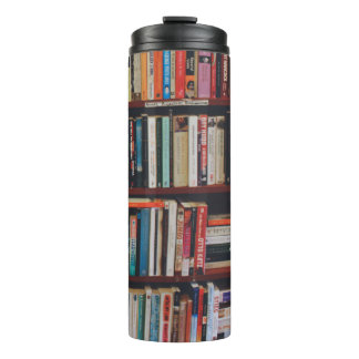 Grosses bibliothekarisches Foto Thermosbecher