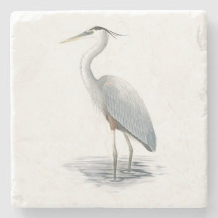 Großes Blau-Reiher-Kunst-Stein-Untersetzer Steinuntersetzer