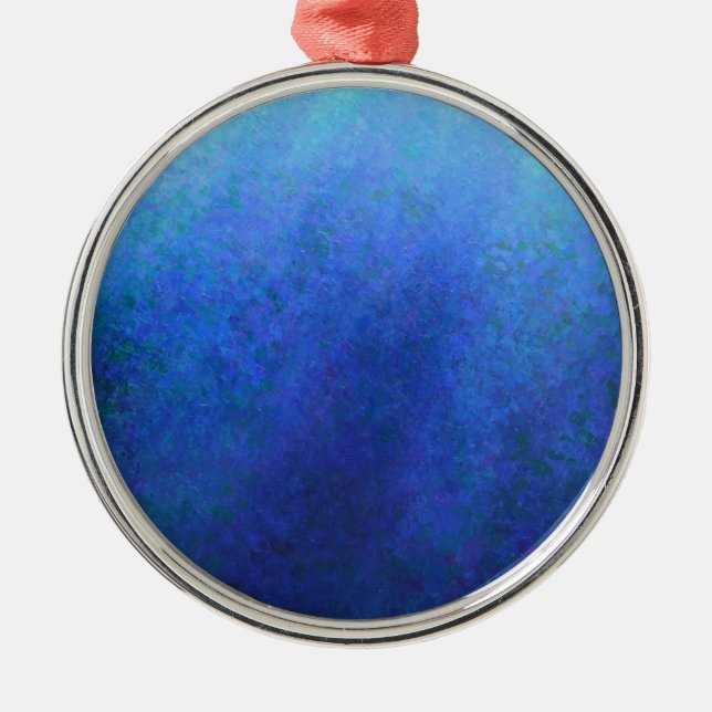 Großes Blau Silbernes Ornament (Vorne)