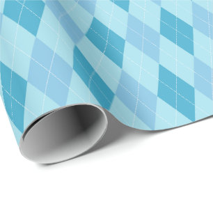 Großes Blau tont Rauten-Verpackungs-Papier Geschenkpapier