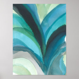 Großes blaues Blatt I Poster