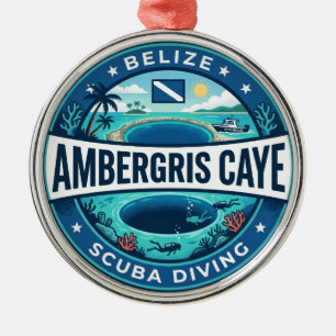 Großes blaues Loch Belize Ornament Aus Metall