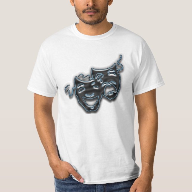 Großes blaues Neon maskiert T - Shirts (Vorderseite)