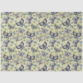 Grosses blaues Schmetterlingsmuster Seidenpapier