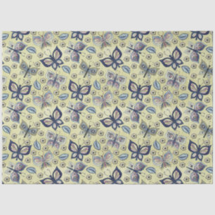 Grosses blaues Schmetterlingsmuster Seidenpapier