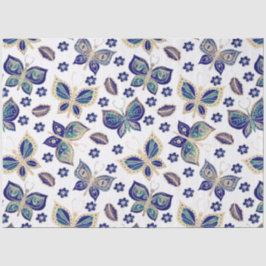 Grosses blaues Schmetterlingsmuster Seidenpapier