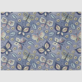 Grosses blaues Schmetterlingsmuster Seidenpapier