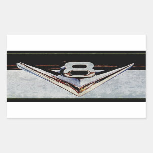 Großes Block-Emblem SchmutzV8 Rechteckiger Aufkleber