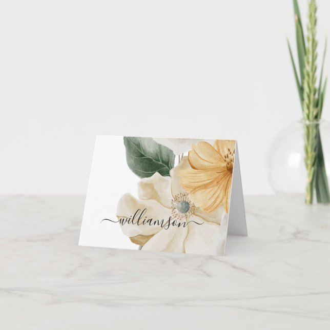 Großes Blumendesign mit Nachname (Vorderseite)