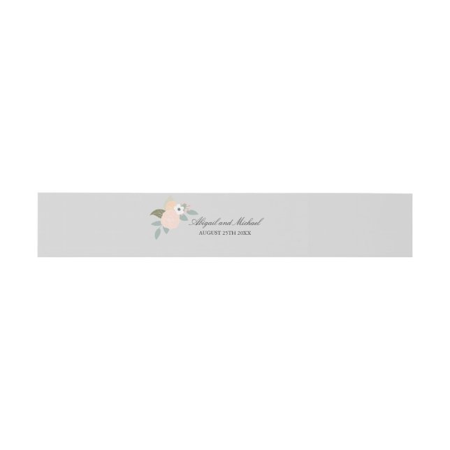 Großes Blumeneinladungs-Bauch-Band Einladungsbanderole (Flach)