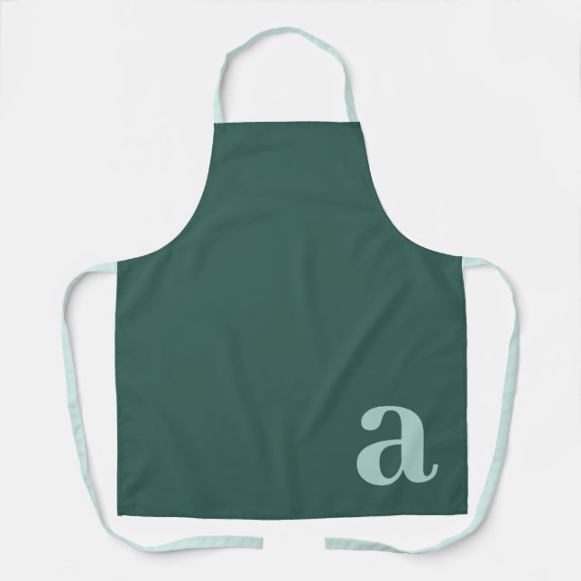 Großes Buchstabenmonogramm Dunkles Tealblau Minima Schürze (Vorderseite)