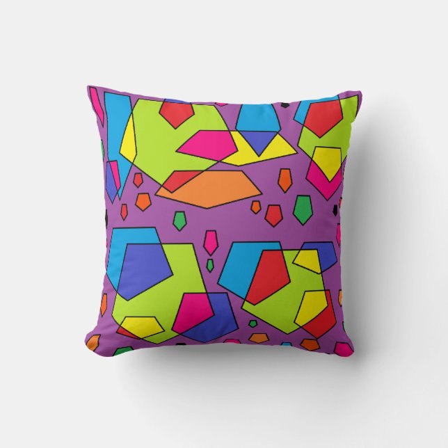 Grosses, buntes Design niedliches Kissen lila Them (Vorderseite)