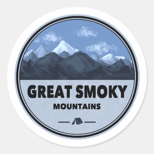 Großes Camping der Smokygebirge Runder Aufkleber (Vorderseite)