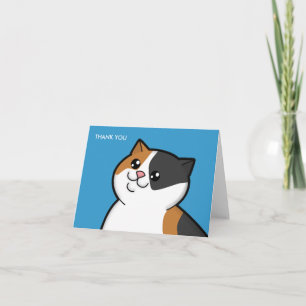 Grosses cartes de note heureuses de Merci de chat