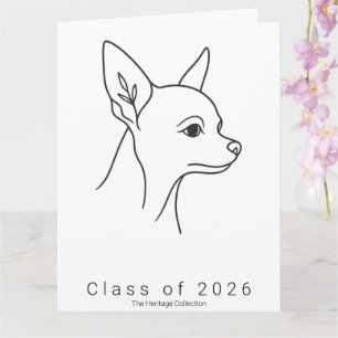 Großes Chihuahua-Porträt Abschlusskarte Klasse 20 Karte