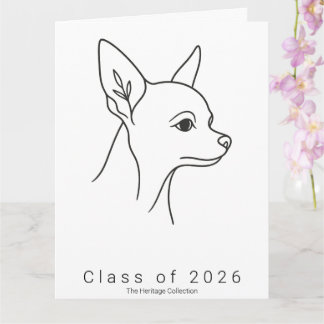 Großes Chihuahua-Porträt Abschlusskarte Klasse 20 Karte