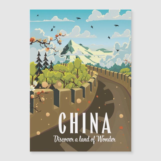 Großes China-Reiseplakat Magnetkarte (Vorderseite)
