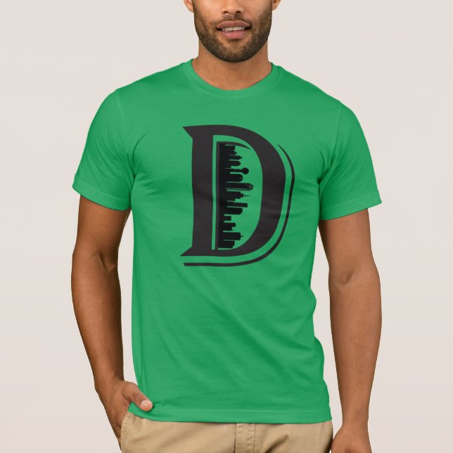 großes D Dallas Skyline-Shirt T-Shirt (Vorderseite)