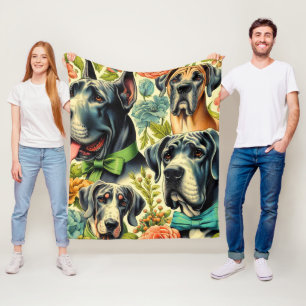 Großes Dane-Bild Fleecedecke