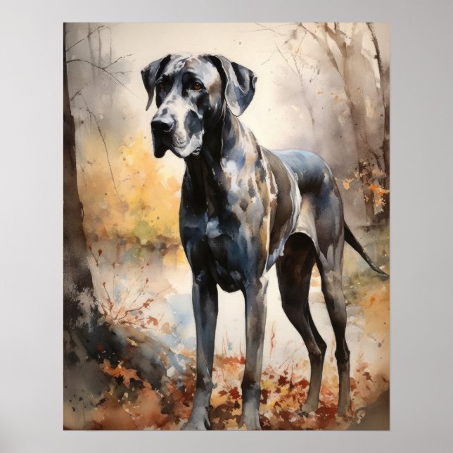 Großes Dane Hund Art Print Poster (Vorne)