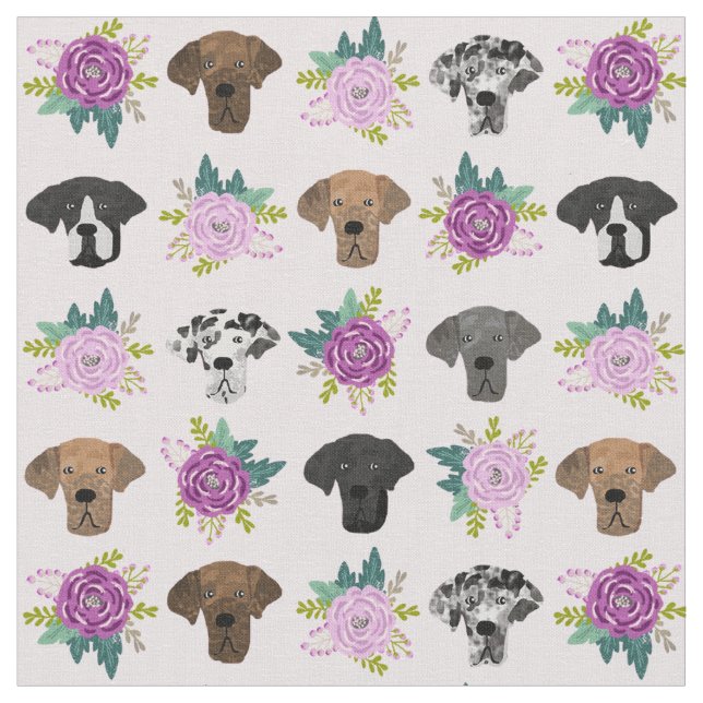 Großes Dane-Hund-Lavendel Stoff (Nahaufnahme)