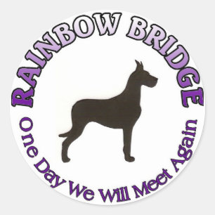 GROSSES DANE RAINBOW BRIDGE BEILEID RUNDER AUFKLEBER