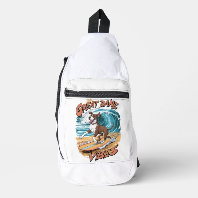 Großes Dane-Surferlebnis Crossbody Bag (Vorderseite)