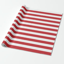 Großes dunkelrotes und Weiß Stripes Packpapier