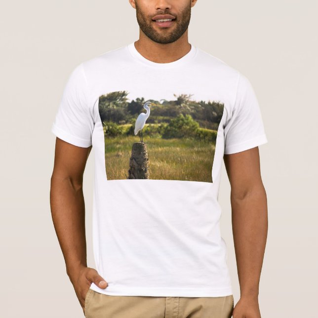 Großes Egret auf Viera-Feuchtgebieten T-Shirt (Vorderseite)