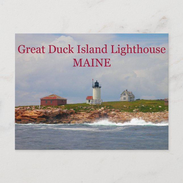 Großes Enteninsel Leuchtturm, Maine Postcard Postkarte (Vorderseite)