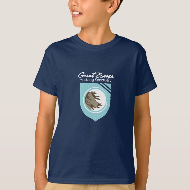 Großes Entweichen-Mustang-Schongebiet scherzt T-Shirt (Vorderseite)