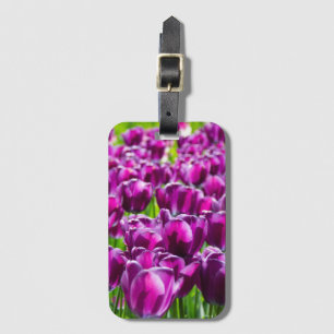 Grosses Feld lila Tulpen Gepäckanhänger
