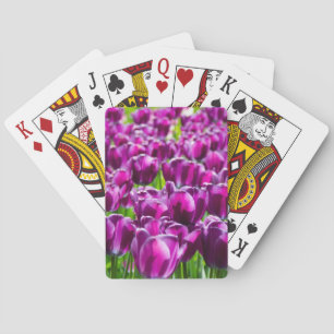 Grosses Feld lila Tulpen Spielkarten
