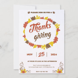 Großes Fest in Leafy Pumpkin Blätter auf Crystal Einladung
