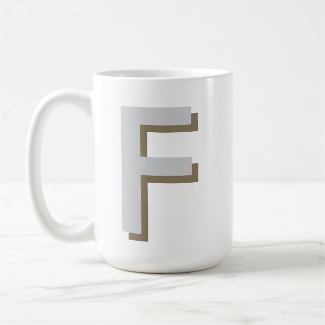 Großes fettes Monogramm Anfangsbuchstabe  Kaffeetasse (Links)