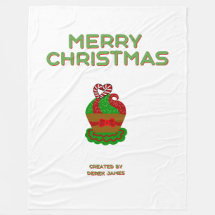 Großes Flanell-Weihnachts-Cupcake-Decke Fleecedecke